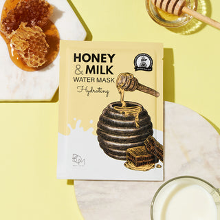 BOM Honey & Milk Water Mask - Drėkinančios odą lakštinės veido kaukės, 10vnt.