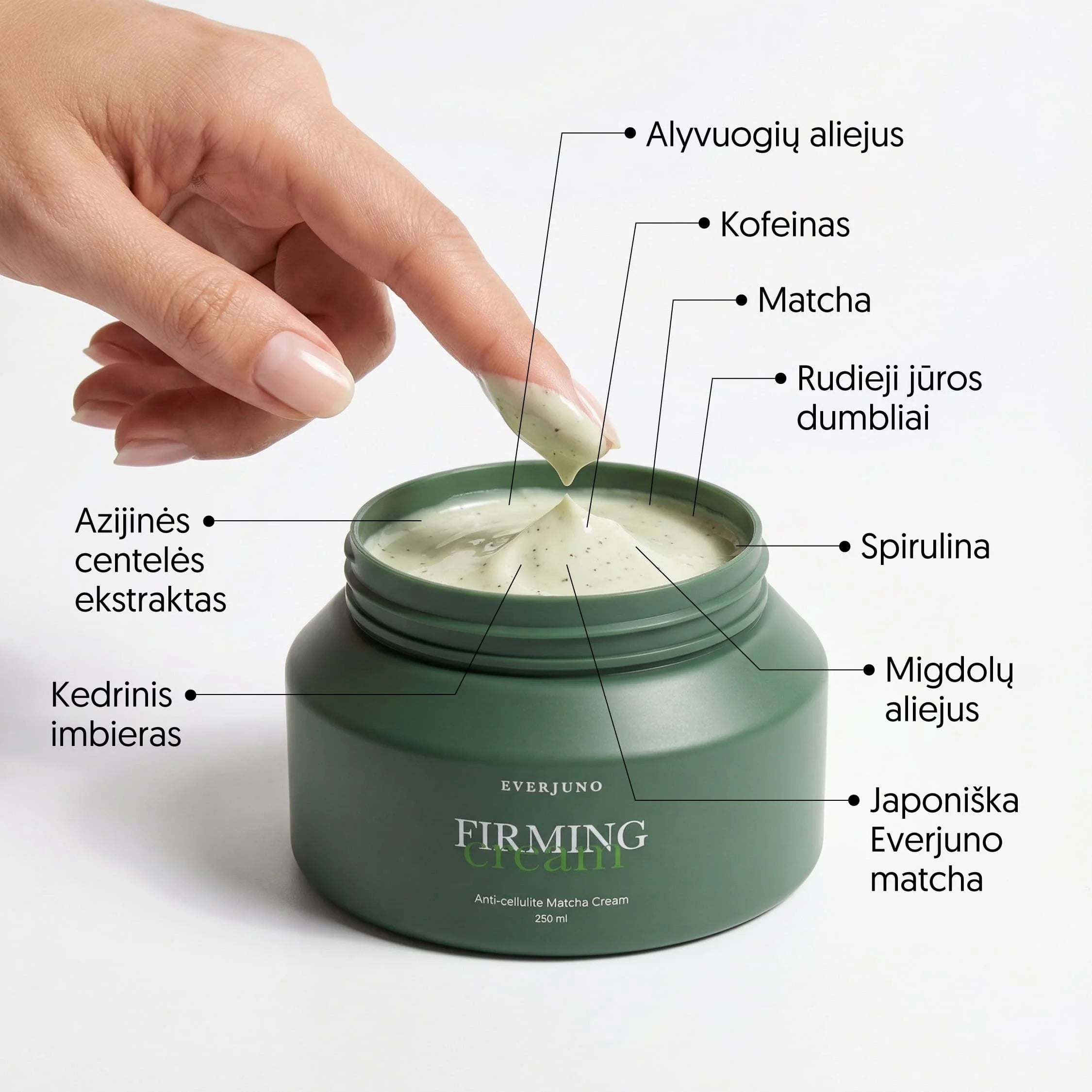 EVERJUNO Firming Cream - kūno kremas su matcha