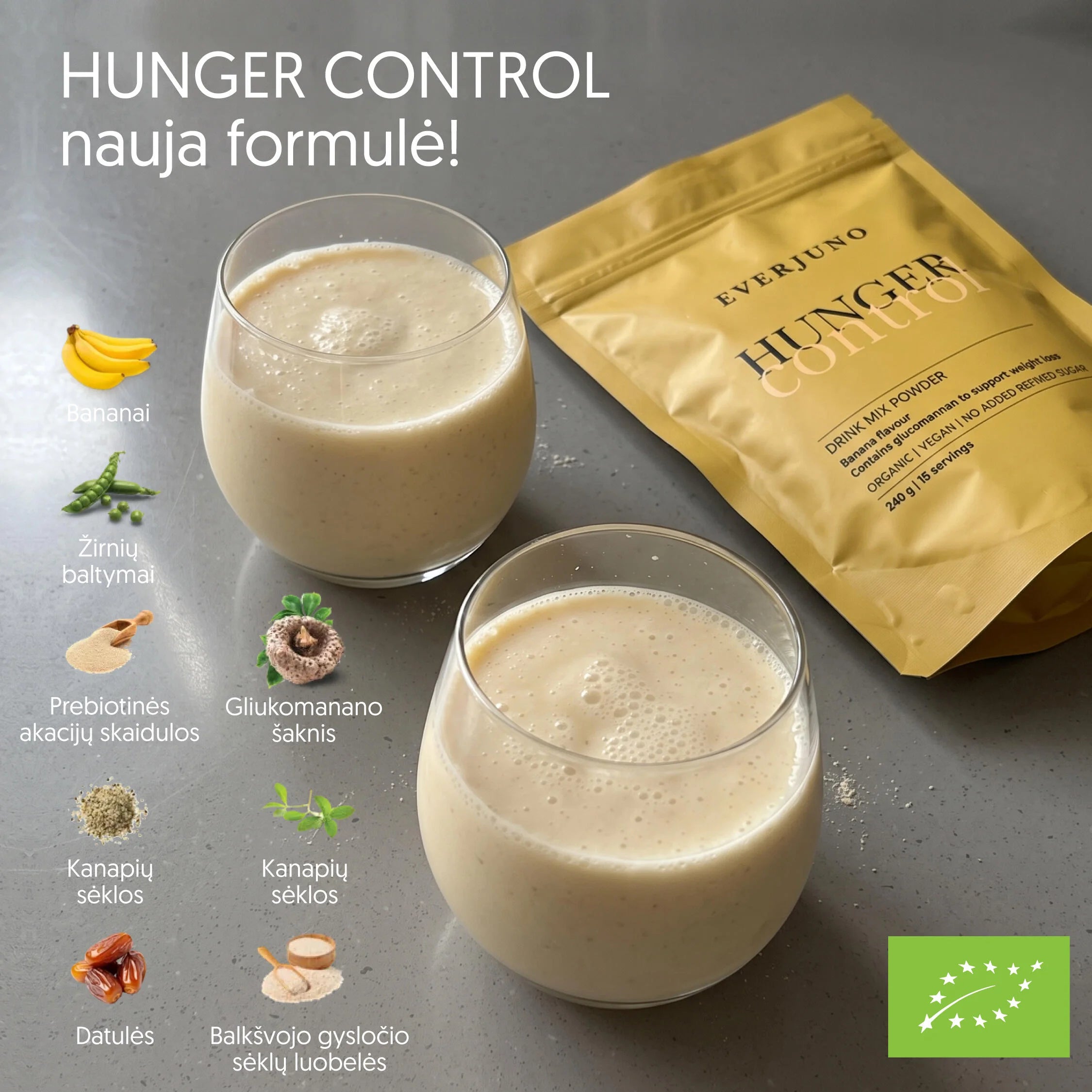 EVERJUNO Hunger Control - Ekologiškas supermaisto mišinys