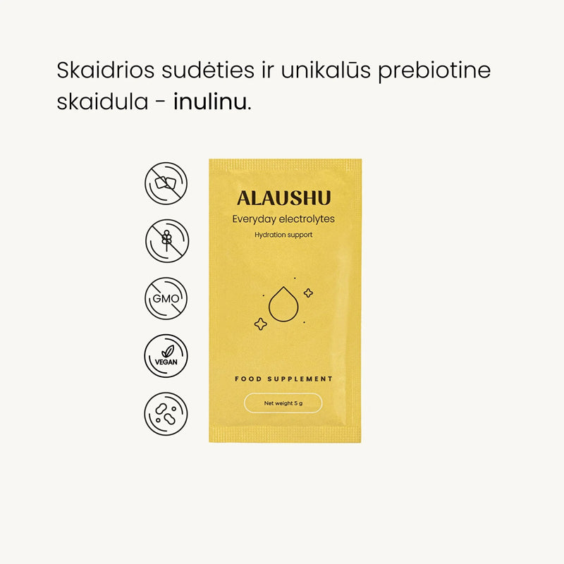 ALAUSHU Everyday Electrolytes – elektrolitai su magniu ir inulinu