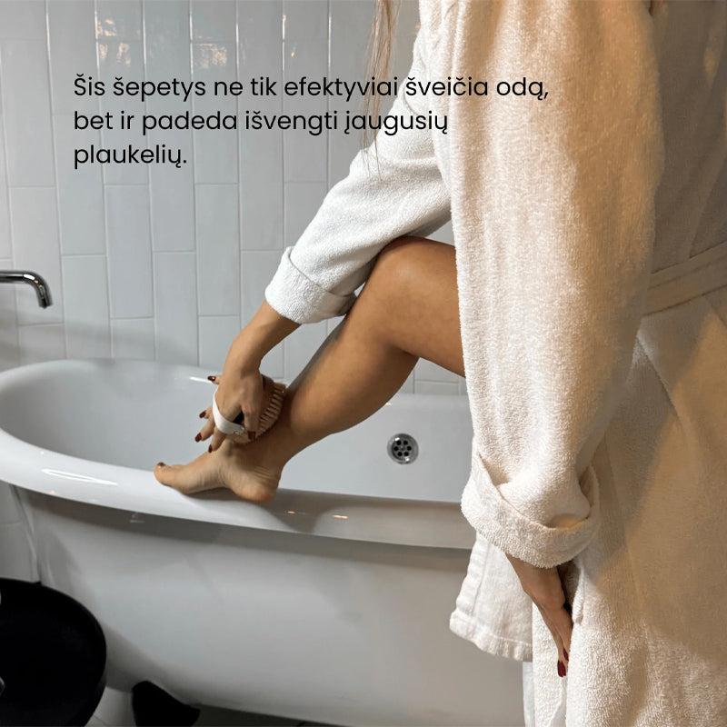 ALAUSHU Self-Care Ritual Copper Body Brush – varinis kūno šepetys sausam masažui