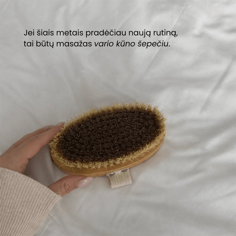 ALAUSHU Self-Care Ritual Copper Body Brush – varinis kūno šepetys sausam masažui