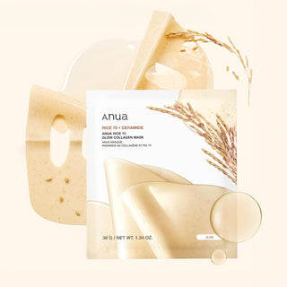 ANUA Rice 70 Glow Collagen Mask - veido kaukė