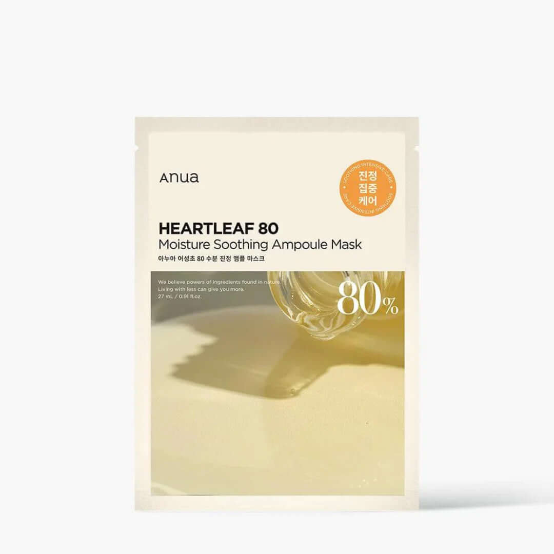 ANUA Heartleaf 80 Moisture Soothing Ampoule Mask - raminanti veido kaukė