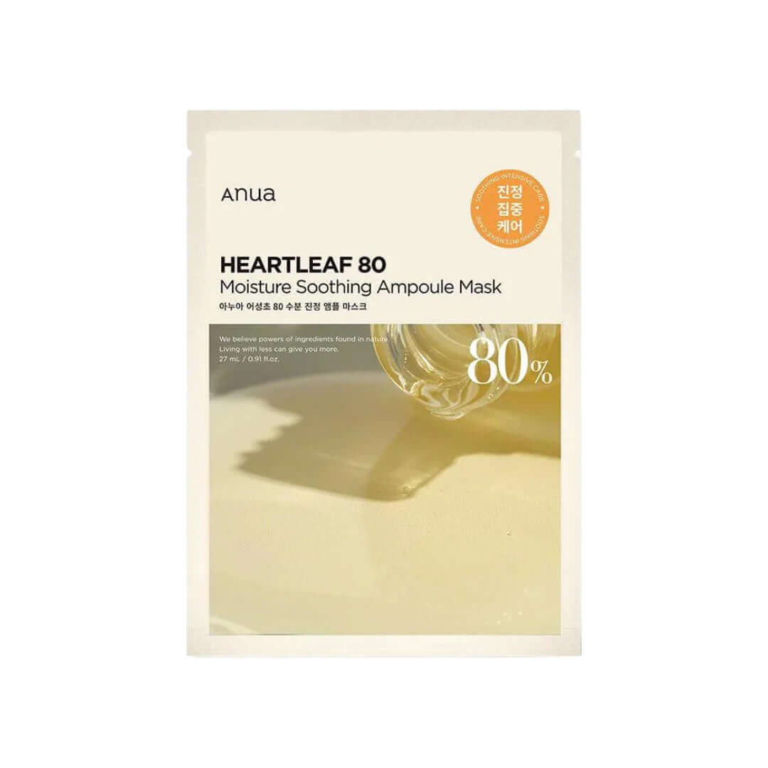 ANUA Heartleaf 80 Moisture Soothing Ampoule Mask - raminanti veido kaukė