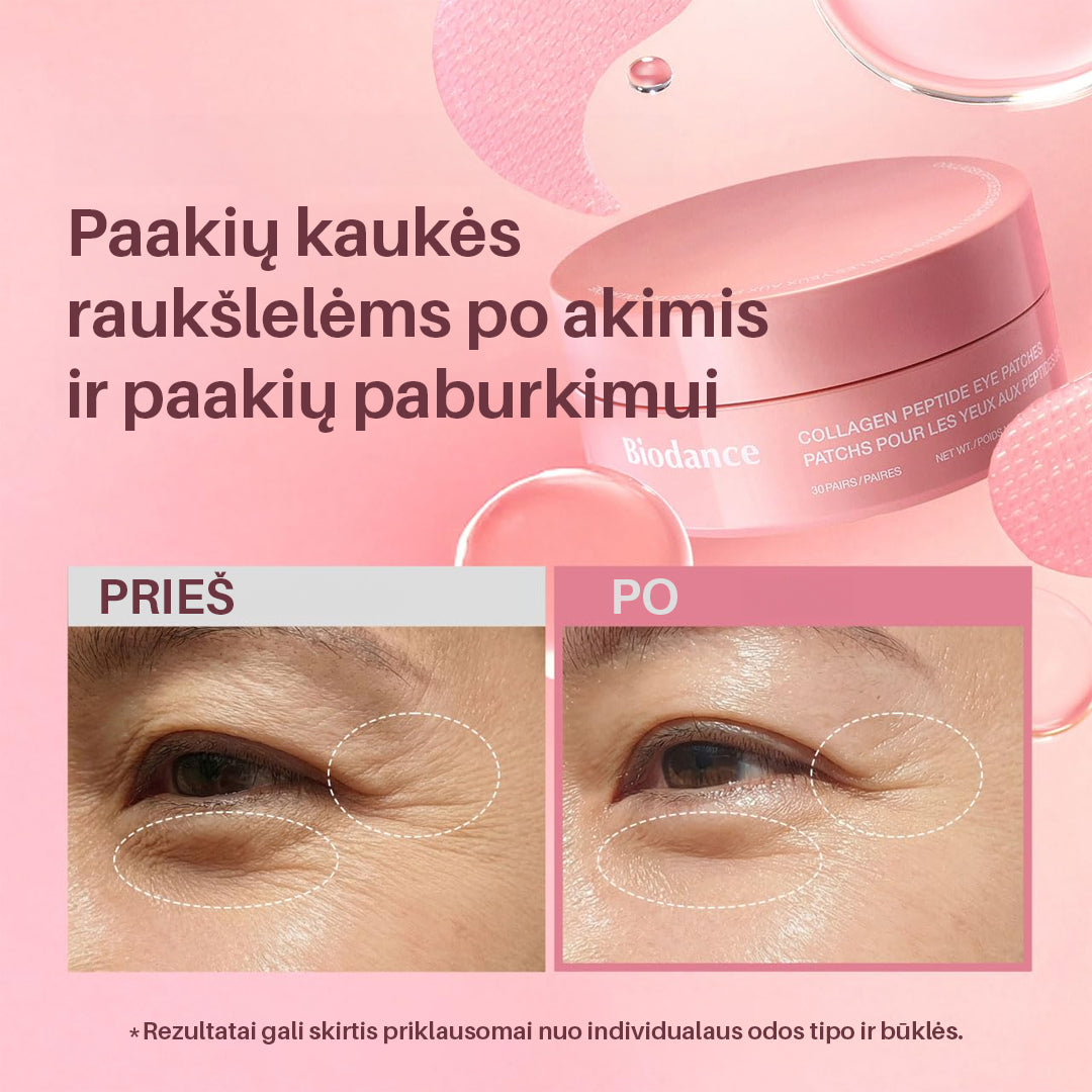 BIODANCE Collagen Peptide Eye Patches - paakių padeliai