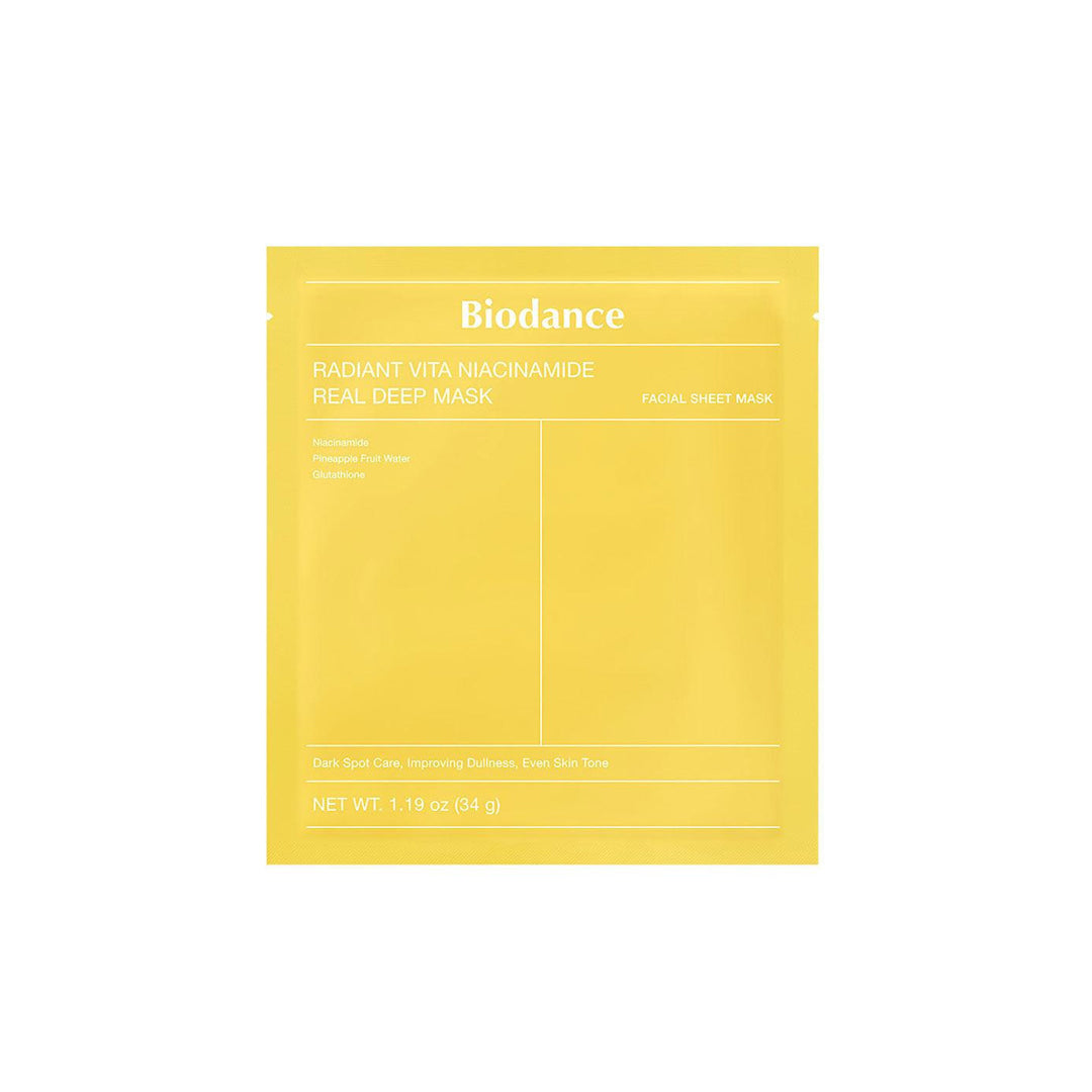 BIODANCE Radiant Vita Niacinamide Real Deep Mask - veido kaukė su niacinamidu