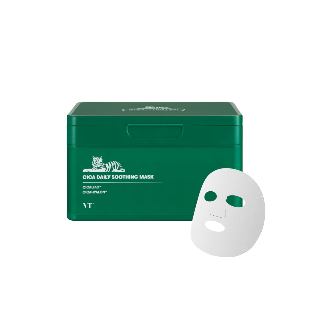 VT Cosmetics CICA Daily Soothing Mask - Lakštinės veido kaukės, 30 vnt.
