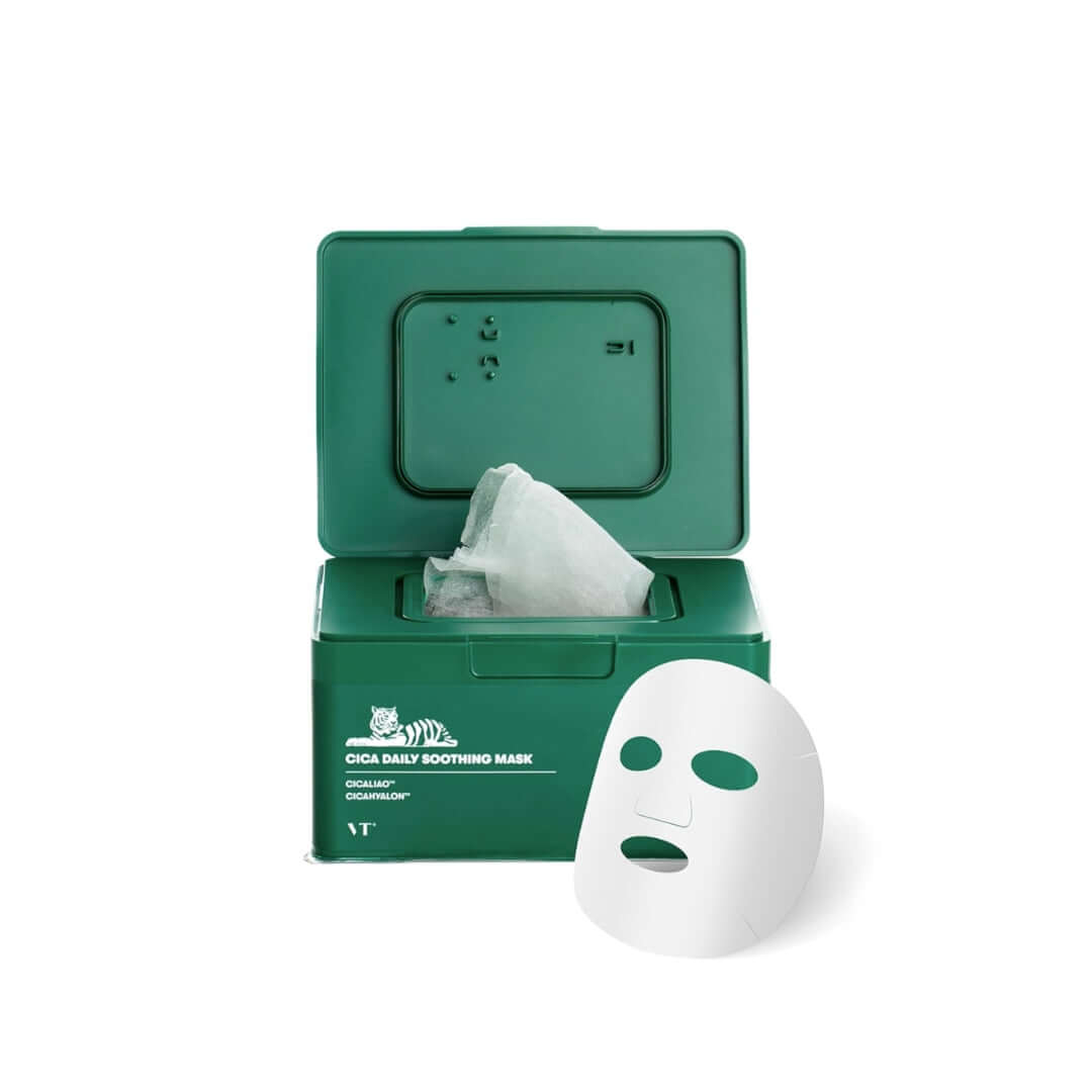 VT Cosmetics CICA Daily Soothing Mask - Lakštinės veido kaukės, 30 vnt.