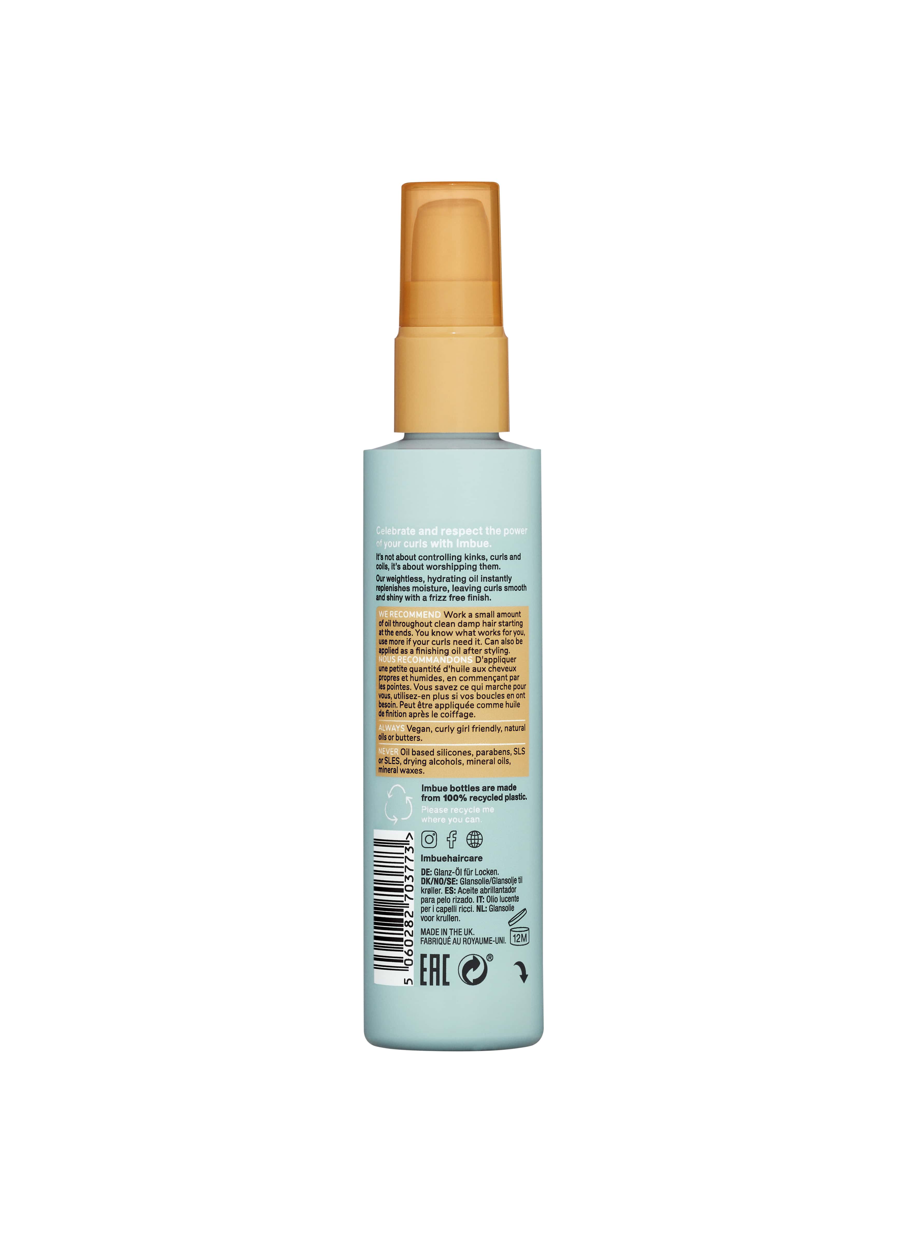 IMBUE Curl Worshipping Shine Oil - garbanų blizgesio aliejus