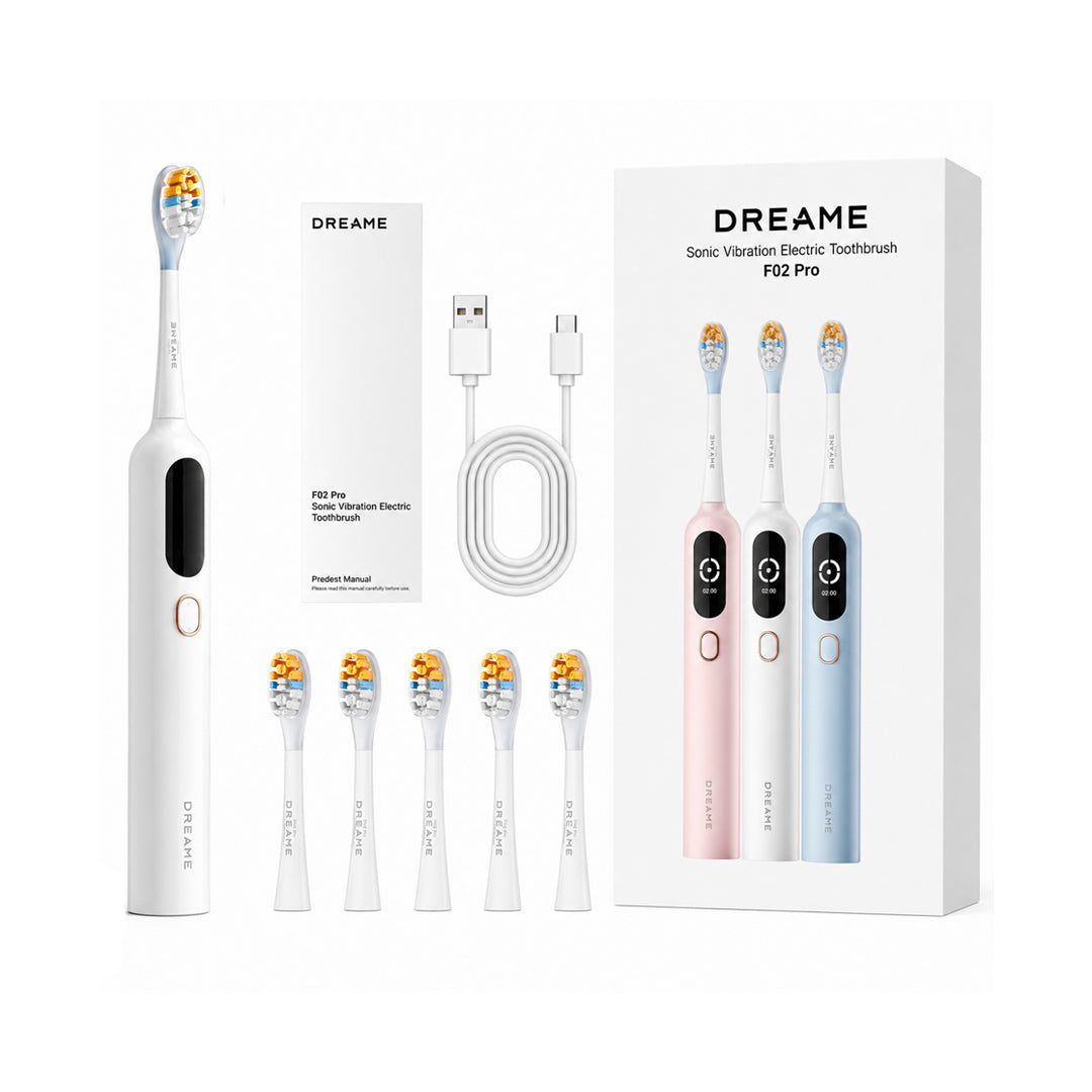DREAME F02 Pro garsinio elektrinio dantų šepetėlio rinkinys, baltas