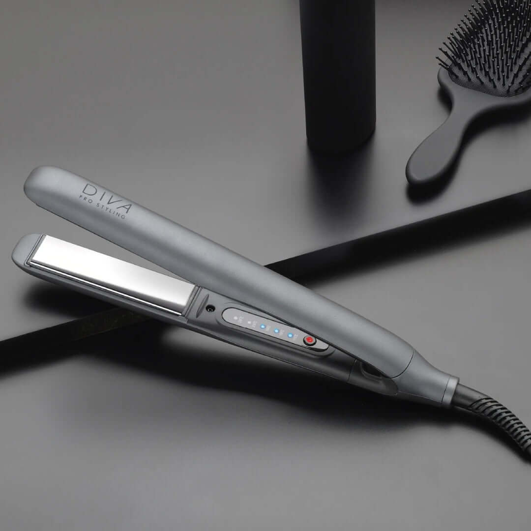 DIVA Pro Styling Precious Metals Professional - plaukų tiesintuvas, pilka spalva