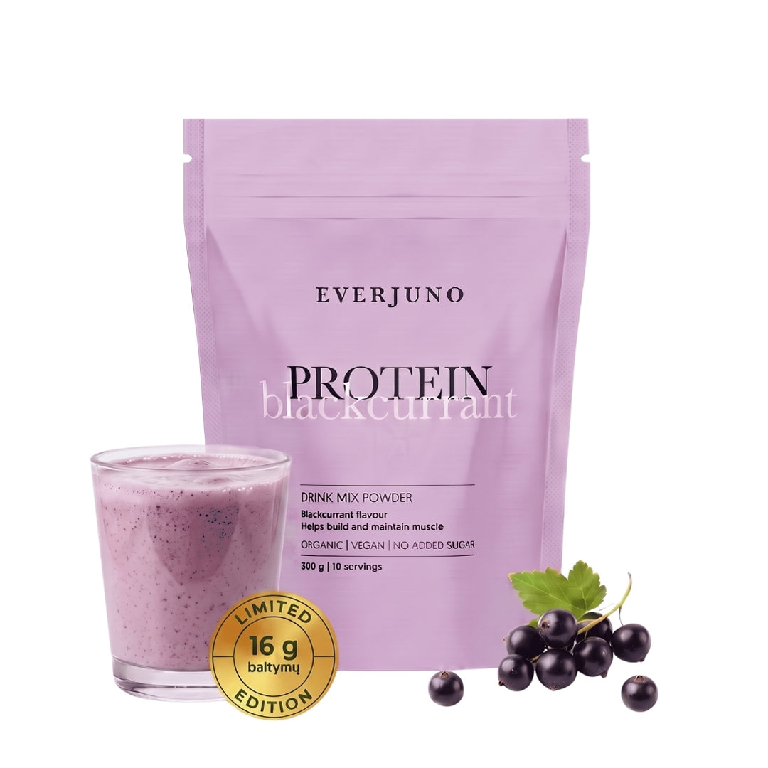 EVERJUNO Vegan Protein Blackcurrant - Ekologiški baltymai