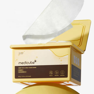 MEDICUBE Deep Vita C Daily Quick Mask - lakštinės veido kaukės, 30 vnt.