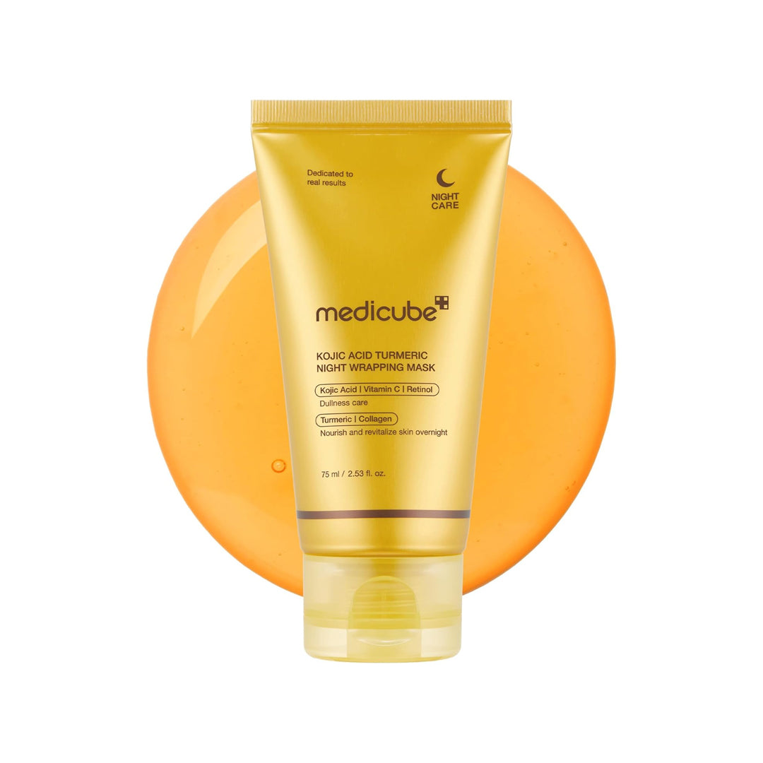MEDICUBE Kojic Acid Turmeric Overnight Wrapping Peel Off Mask - naktinė veido kaukė