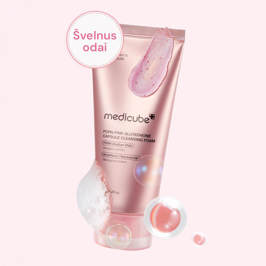 MEDICUBE PDRN Pink Glutathione Capsule Cleansing Foam - valomosios veido putos