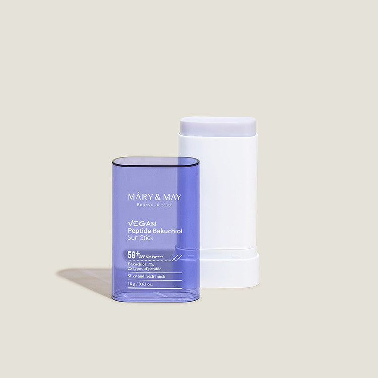 MARY&MAY Vegan Peptide Bakuchiol Sun Stick SPF50+ PA++++ apsauga nuo saulės