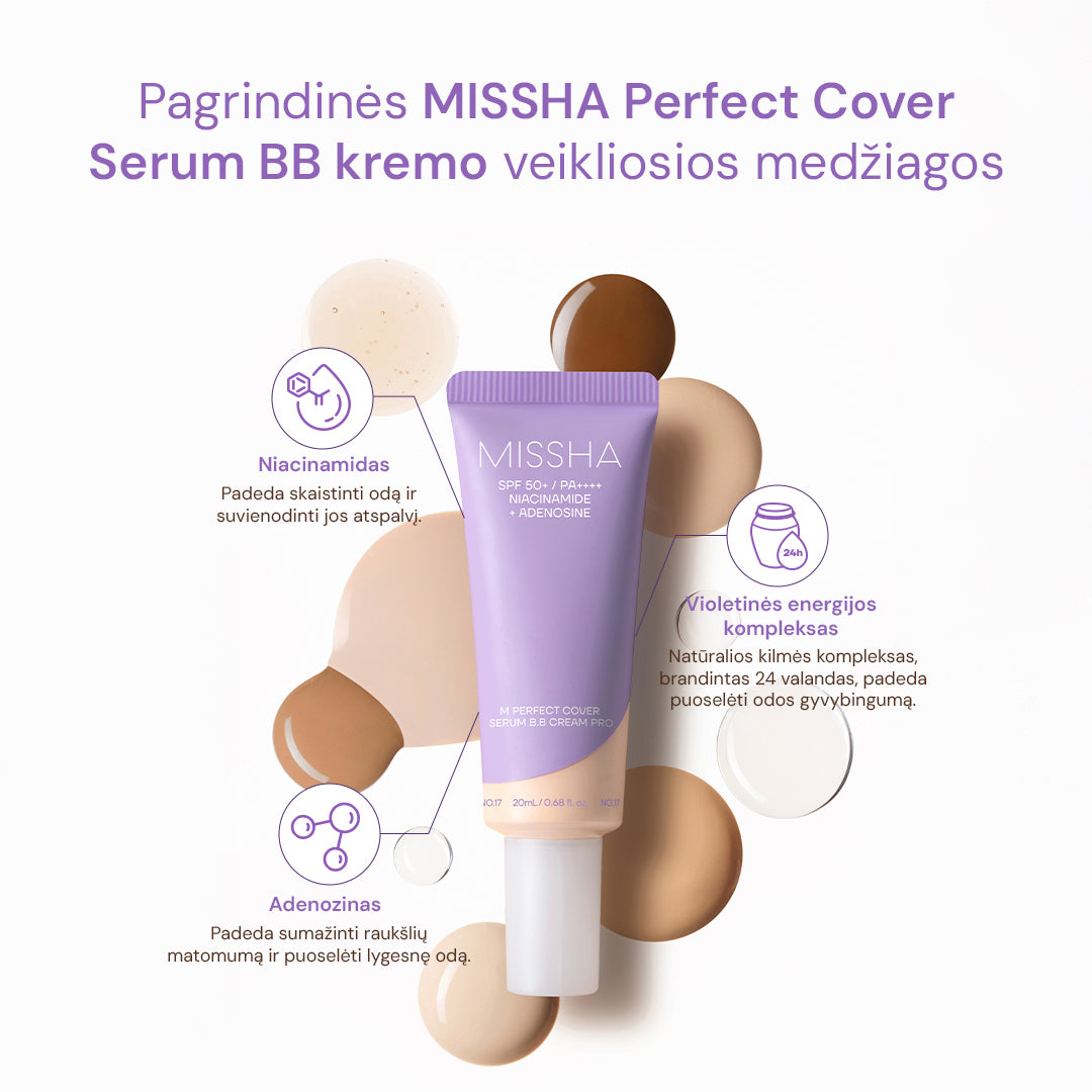MISSHA M Perfect Cover Serum BB Cream PRO - kremas SPF50 PA+++, 20ml