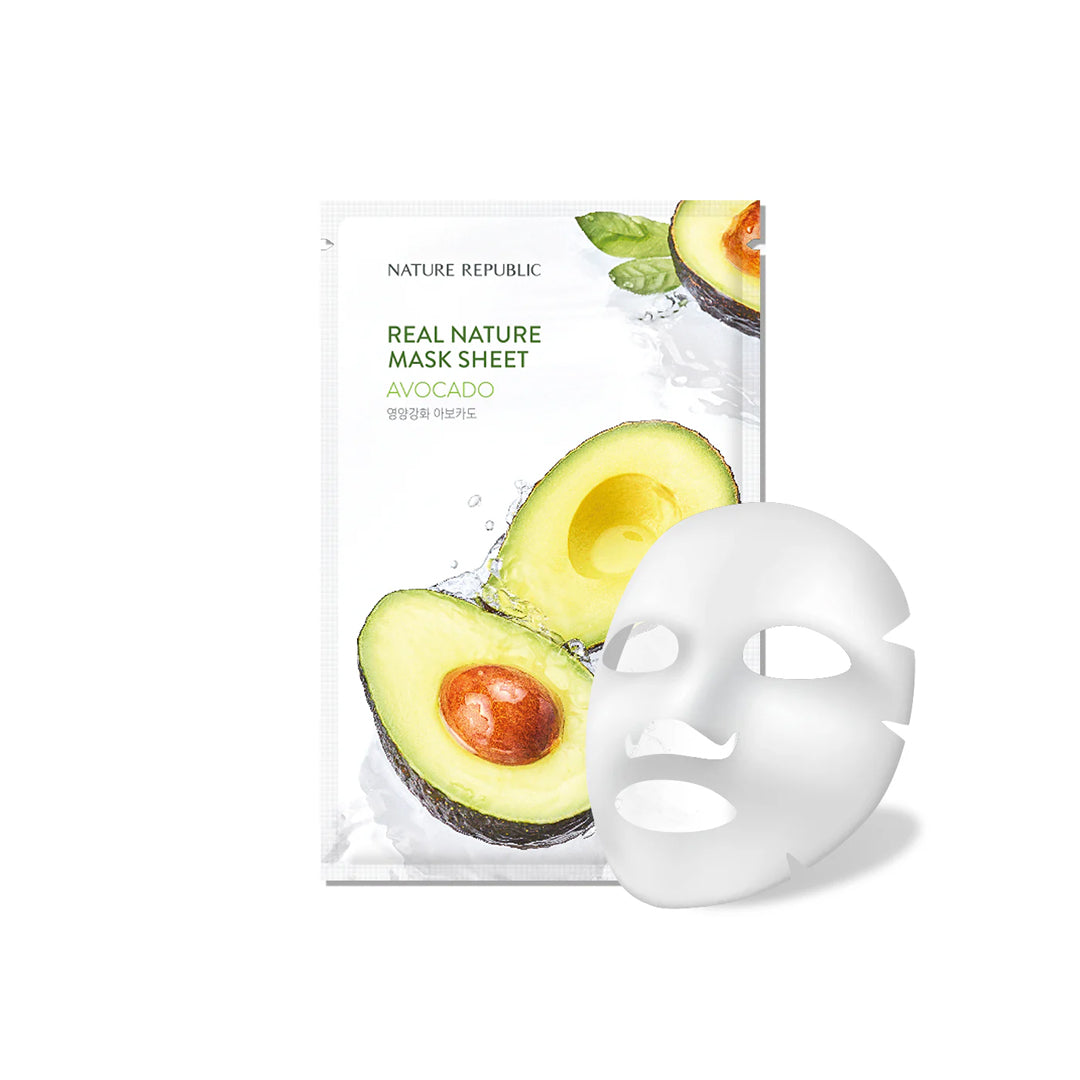 NATURE REPUBLIC Real Nature Avocado Mask Sheet - veido kaukė