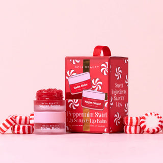 NCLA Beauty Peppermint Swirl Mini Ornament Lip Care Duo - rinkinys lūpoms