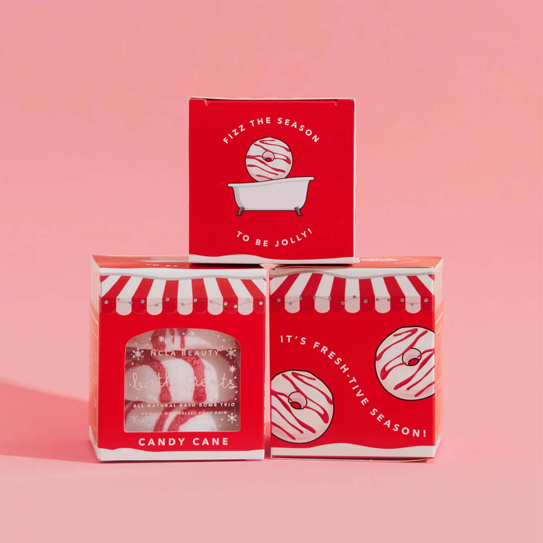 NCLA Beauty Candy Cane Bath Treats - vonios bombų rinkinys