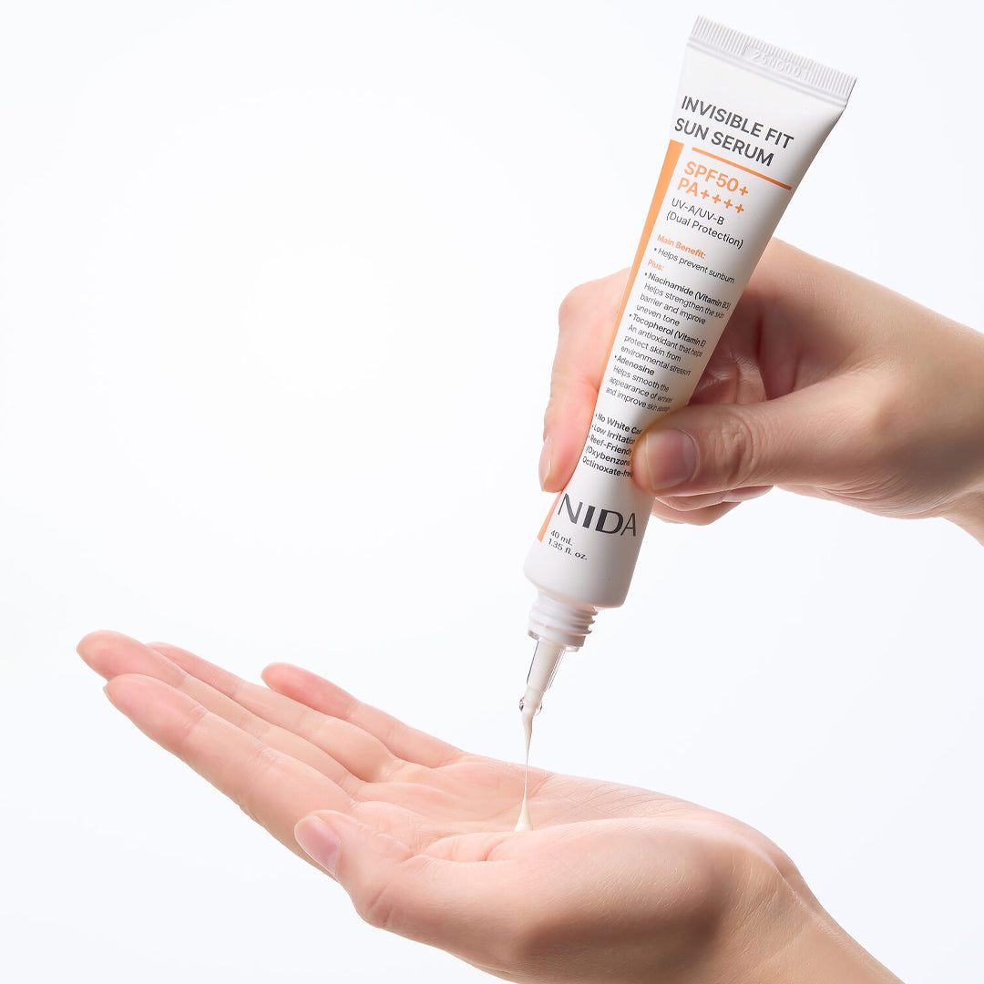 NIDA Invisible Fit Sun Serum - apsauginis veido serumas nuo saulės