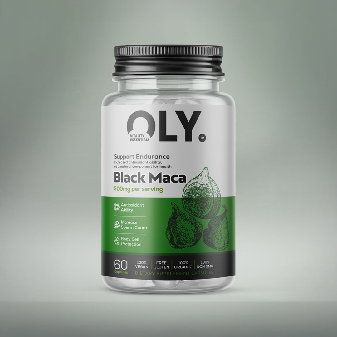 OLY Black Maca 500mg – maisto papildas, 60 kapsulių