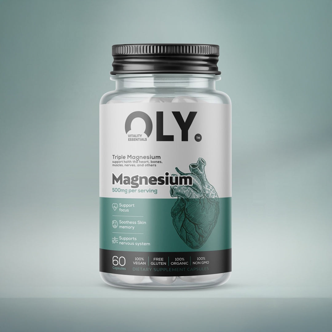 OLY Triple Magnesium 500mg – maisto papildas, 60 kapsulių