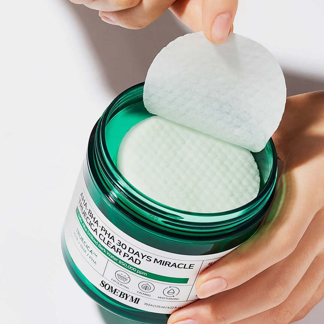 SOME BY MI AHA BHA PHA 30 Days Miracle Truecica Clear Pads - valomieji veido diskeliai