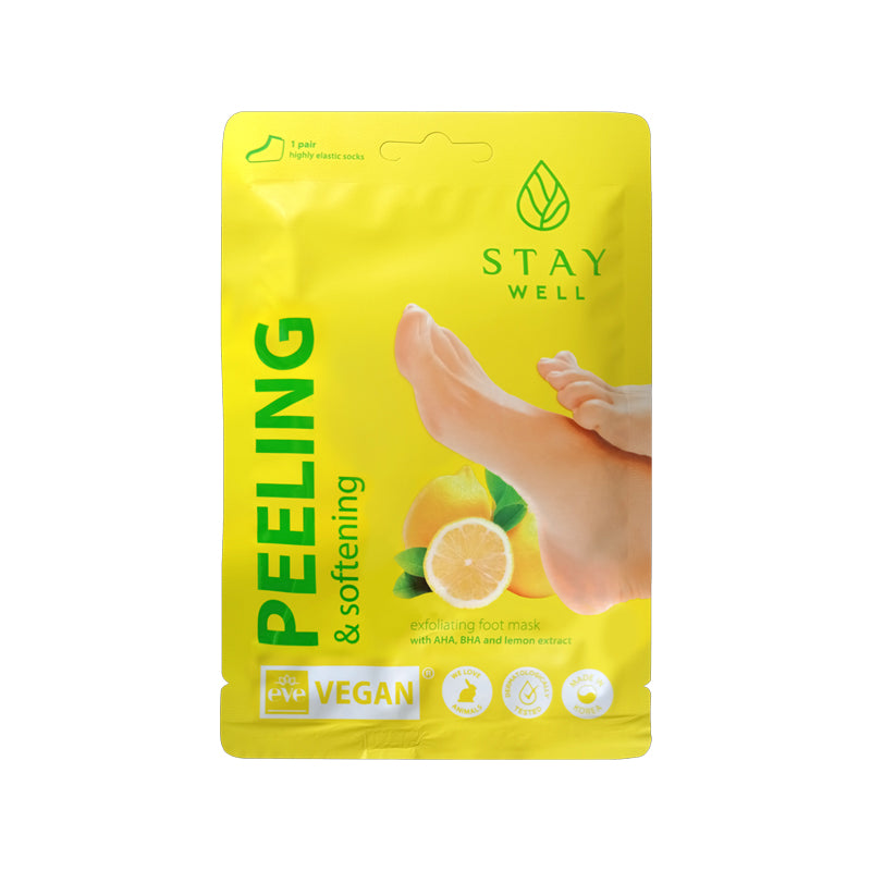 STAY Well šveičiamoji ir minkštinanti pėdų kaukė su citrina