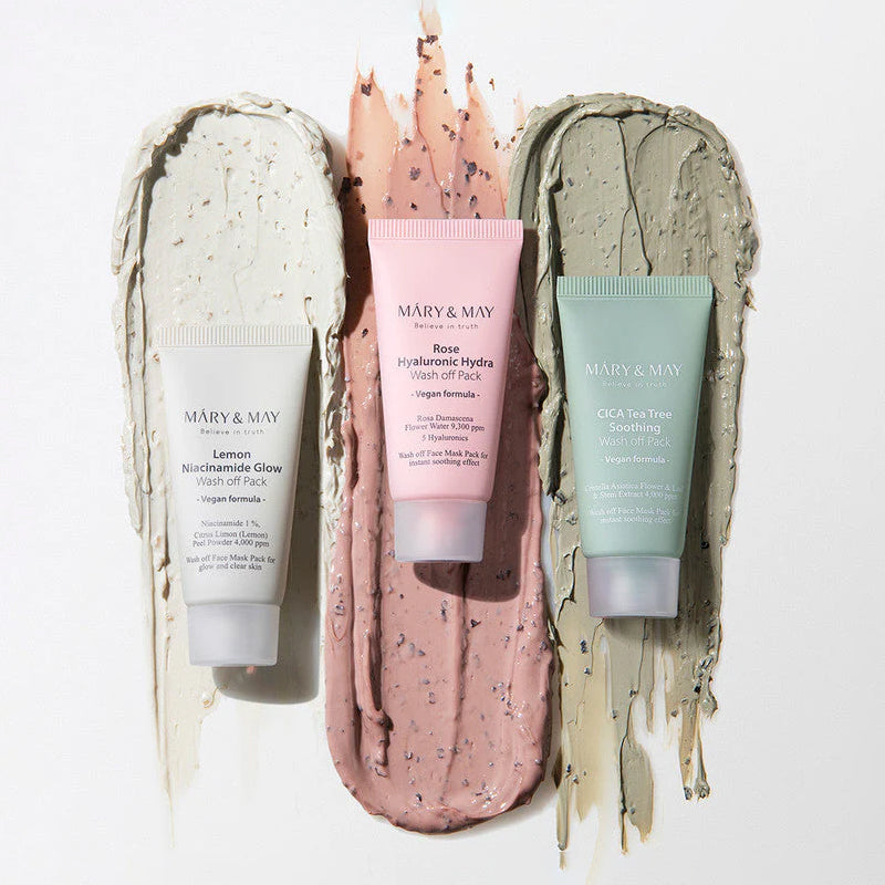 MARY&MAY Vegan CICA TeaTree Soothing Wash off Pack – molio kaukė