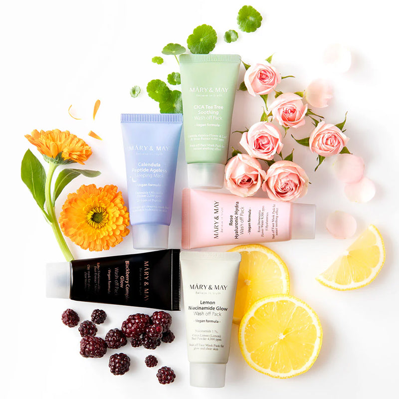 MARY&MAY Vegan Blackberry Complex Glow Wash off Pack – skaistinanti molio kaukė