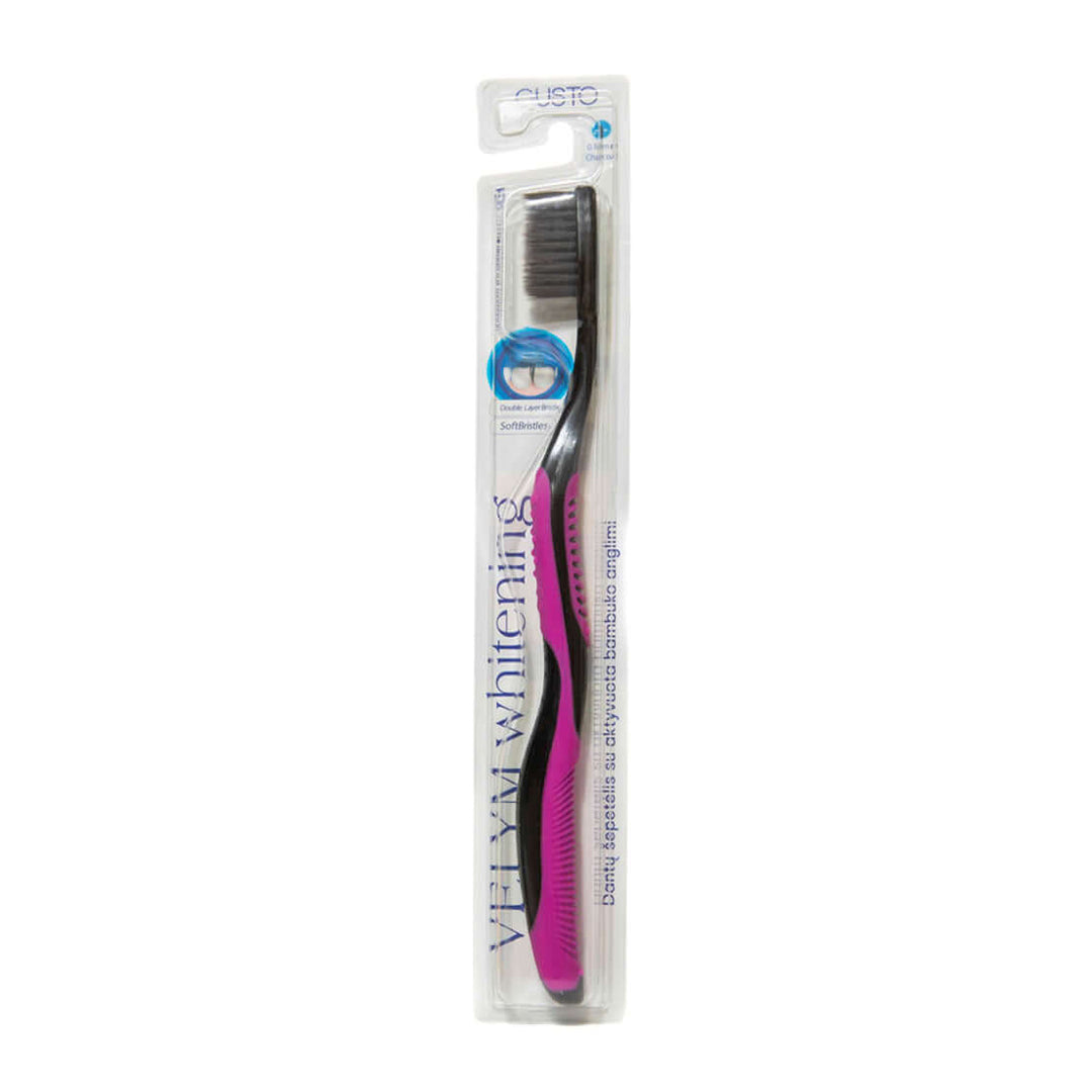 VELYM Whitening Gusto - dantų šepetėlis su aktyvuota bambuko anglimi, 1 vnt.